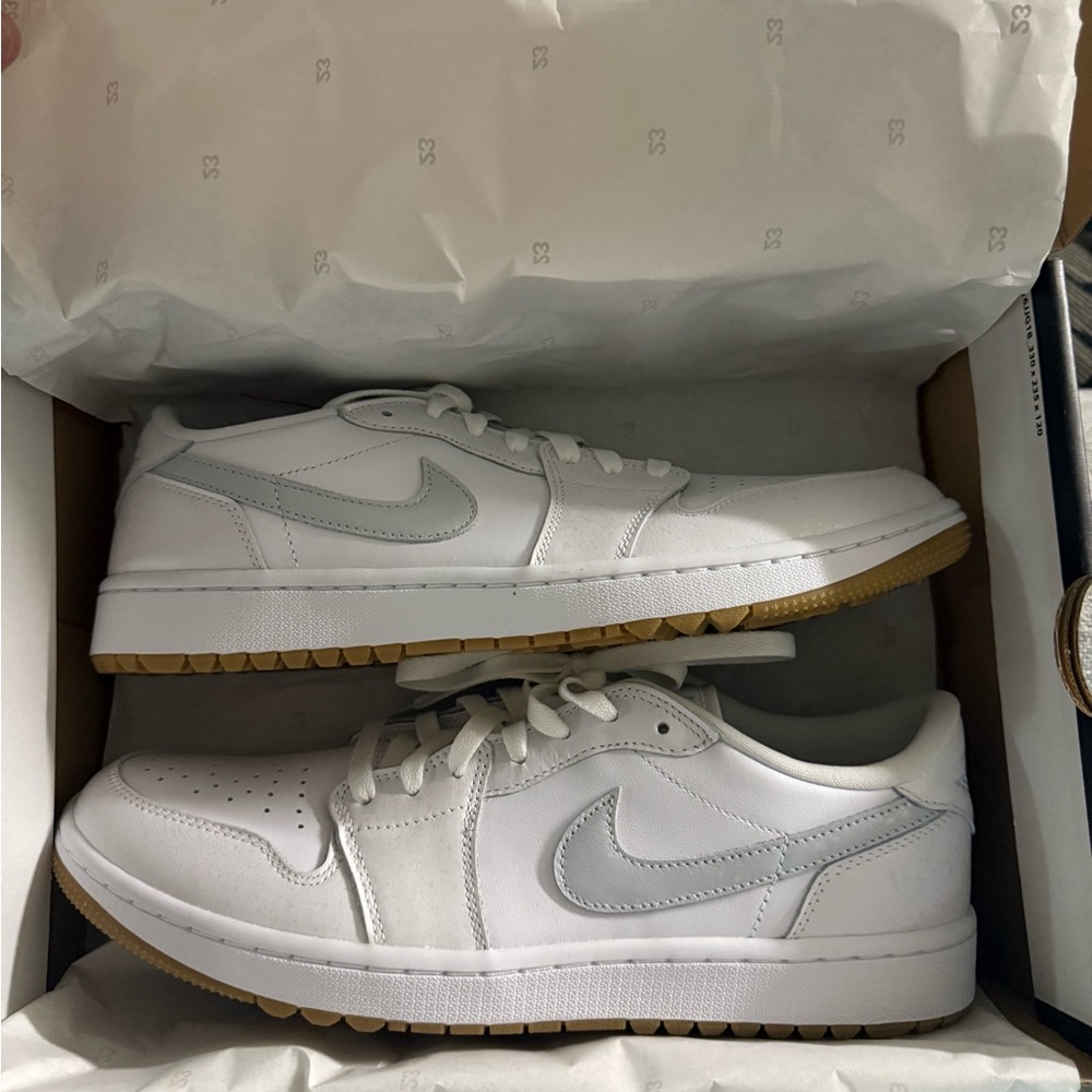 Nike Golf Men's White and Gray Sneakers